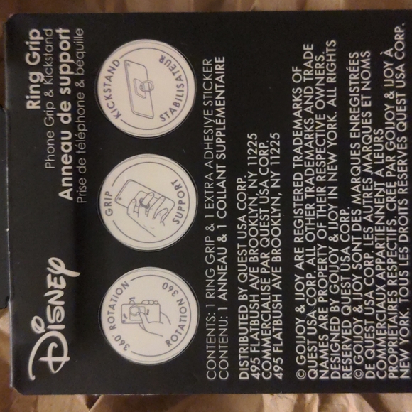Disney Ring Clip Phone Grip & Kickstand 360° Rotation Mickey Mouse Disney NWT - Picture 7 of 8